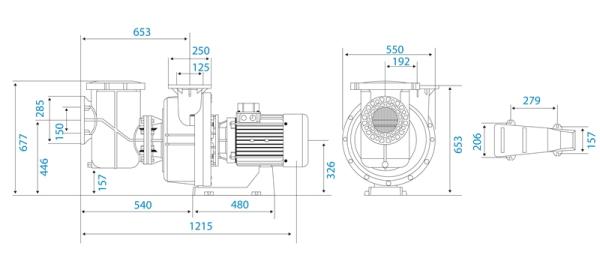 Danubi Pumpe mit Vorfilter IE2, 7,5 HP, 400/690 V, 50 HZ, 1.500 RPM